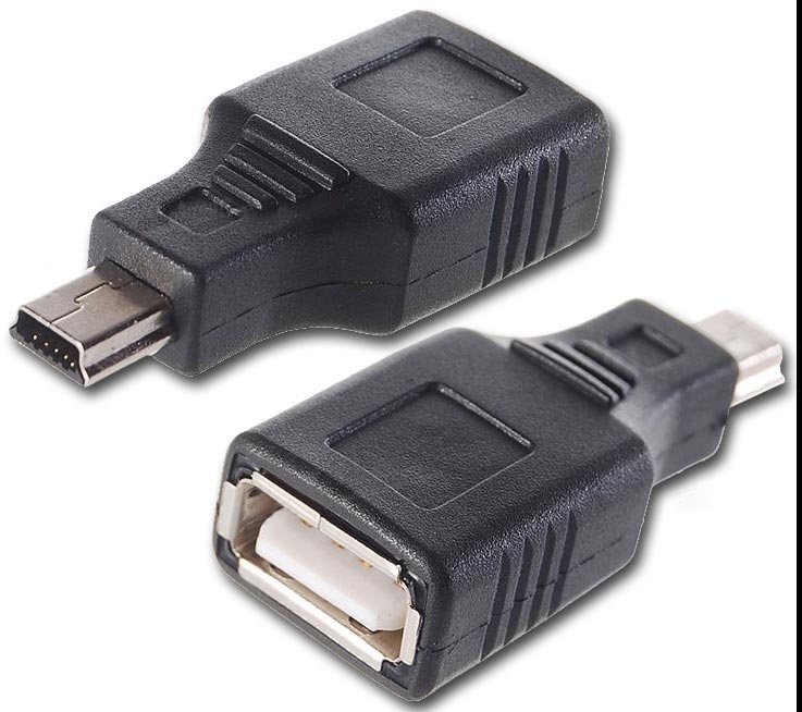 Adaptador Mini USB 5 Pines Macho a USB Hembra