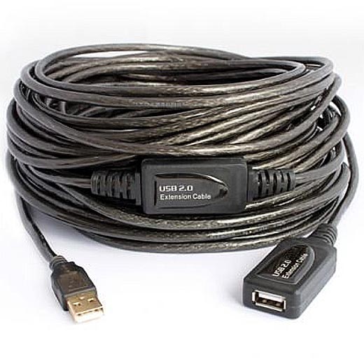 Cable alargador USB 2.0 extension de 20 metros Macho / Hembra Activo AGOTADO Cable alargador USB 2.0 extension de 20 metros Macho / Hembra Activo AGOTADO