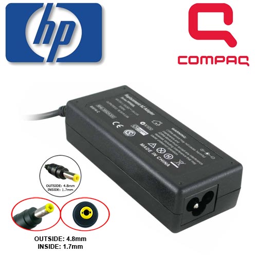 Cargador de Notebook HP y COMPAQ Alternativo 18.5v y 3.5A 65W Punta 4.8mm y 1.7mm